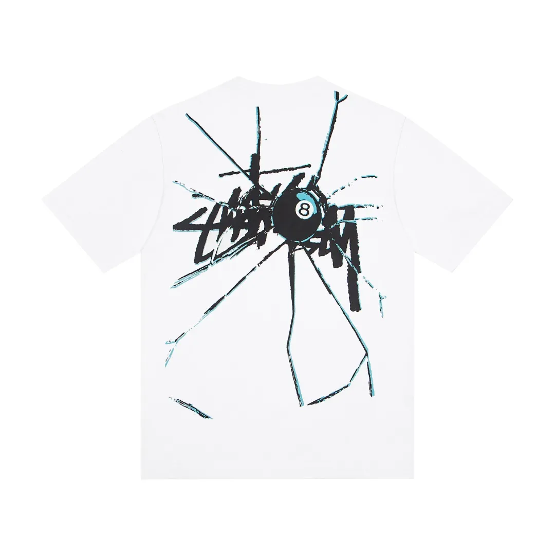 🔥 109# P55 （In Stock ） Stussy 8 Series SHATTERED TEE 8 Logo T Same Style ：Black White Size：S M L XL ： 260 ：